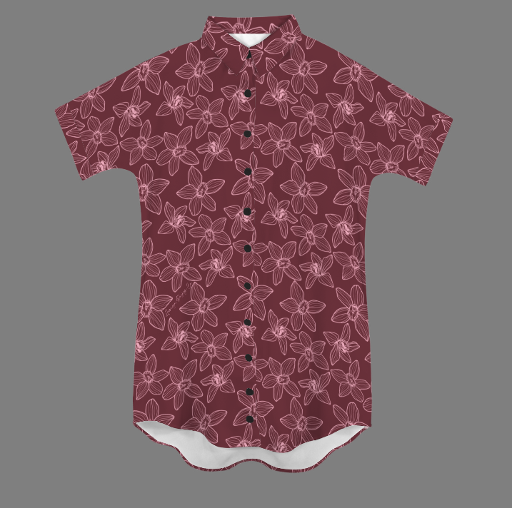 Mahealani 2.0 Button Up Dress with Pockets - 'Okika (Orchid) Print
