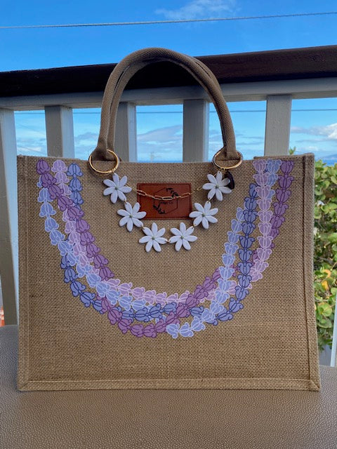 Burlap Lei Tote
