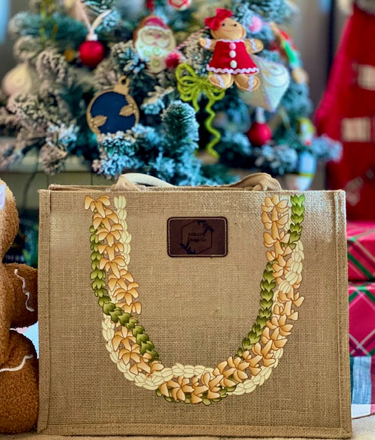 Burlap Lei Tote